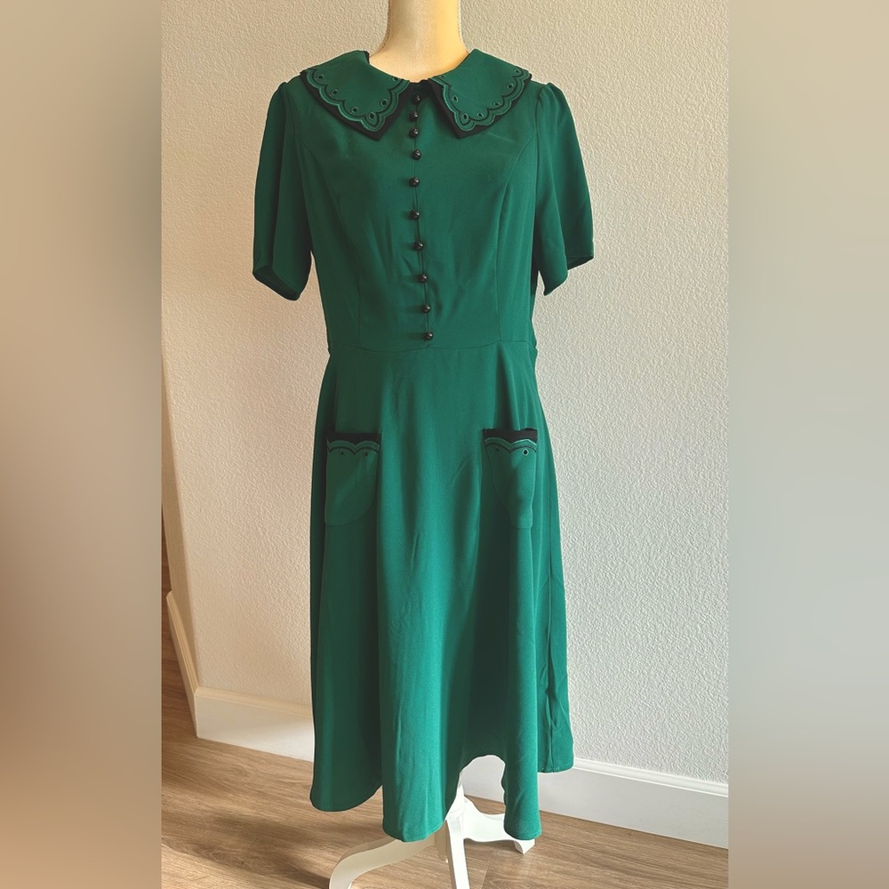St. Patrick's Day delight!  Lovely green Hell Bunny dress, Large, new w/tags.